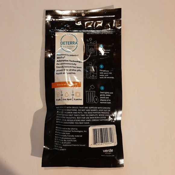 DETERRA Drug Deactivation System Safe At-Home Medication Disposal by Verde - Picture 5 of 6